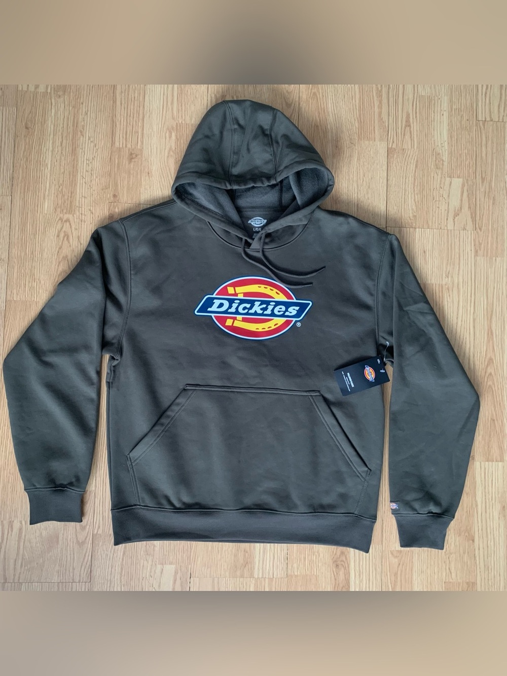 Dickies Men's XL Green Logo Graphic Fleece Pullover Hoodie Kangaroo Pocket Gym